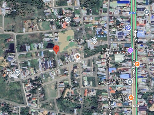 Đất sau lưng cây xăng Hòa Thuận , gần chùa Khuông Việt , cách đường nhựa Lương Văn Can 290m - Diện tích : 384,9m2